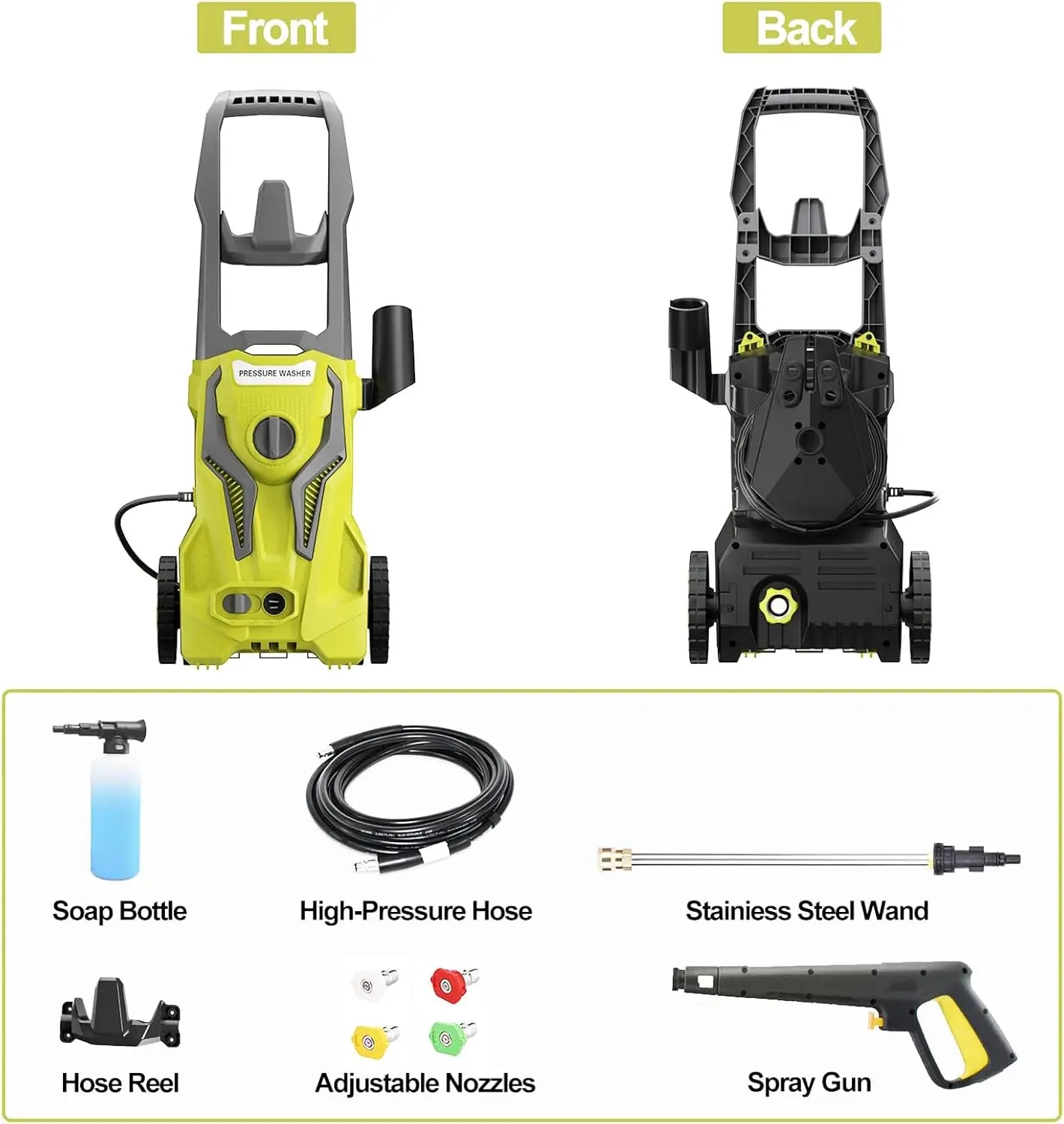 Power Washers Electric Powered 4500Psi-Max 2.8GPM High Pressure Washer Car Cleaning Machine with Adjustable
