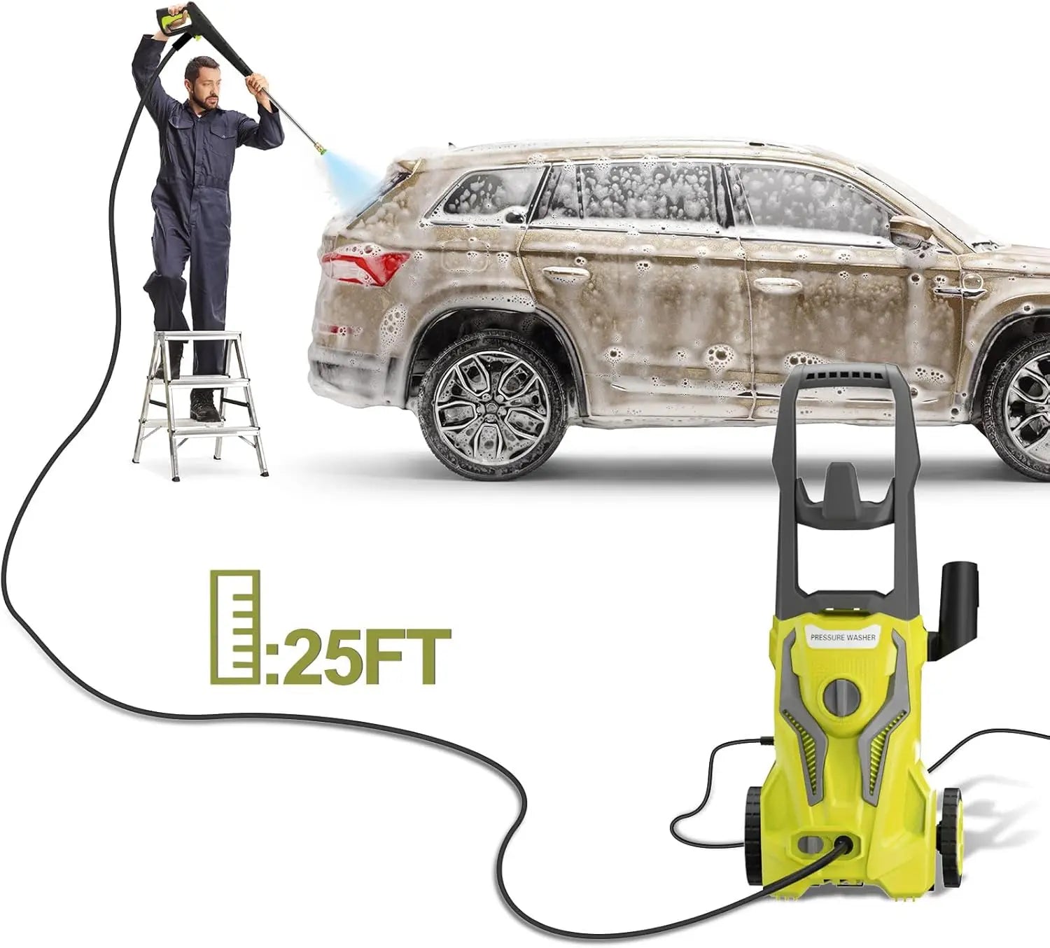 Power Washers Electric Powered 4500Psi-Max 2.8GPM High Pressure Washer Car Cleaning Machine with Adjustable