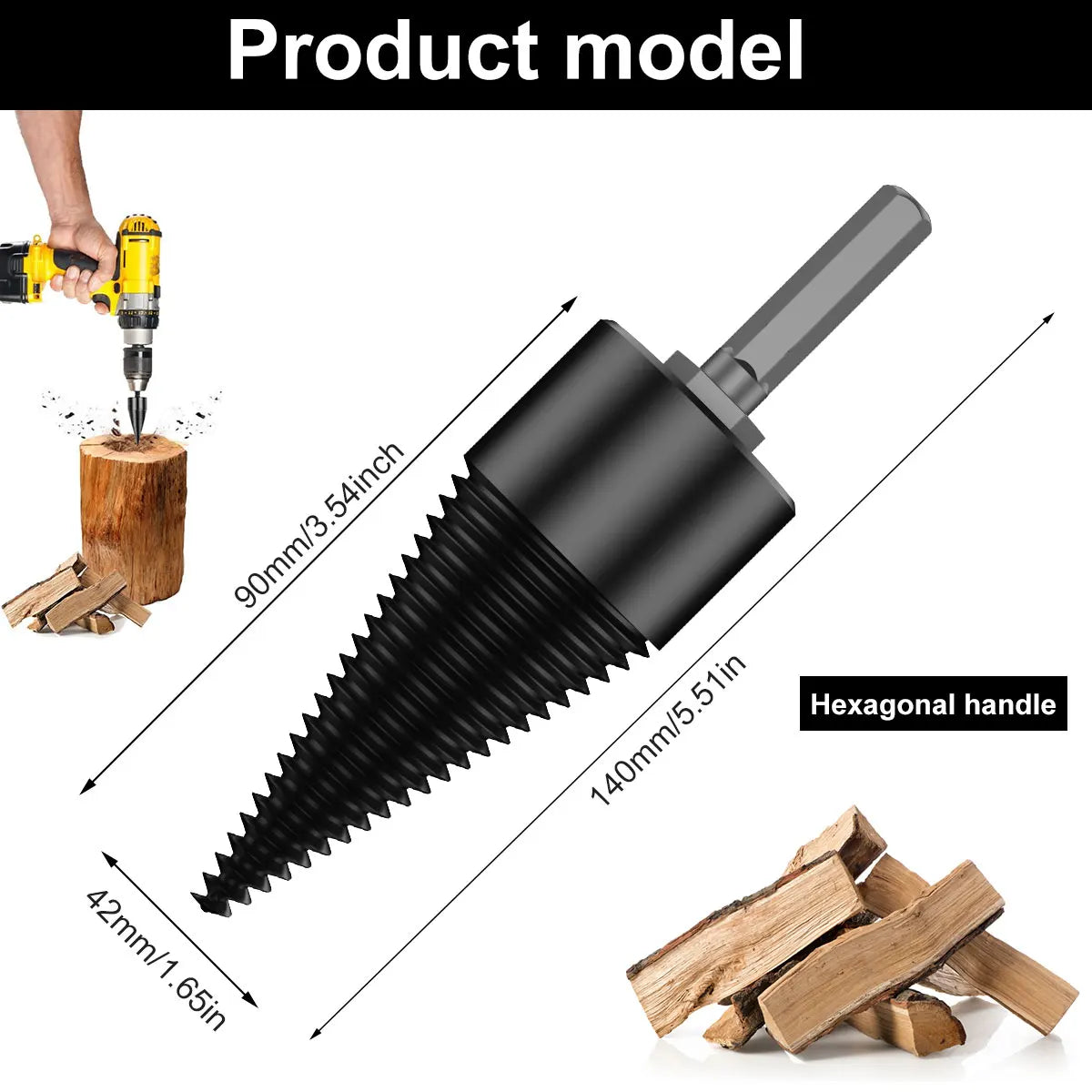 Log Splitter Screw Cones Drill Bit 