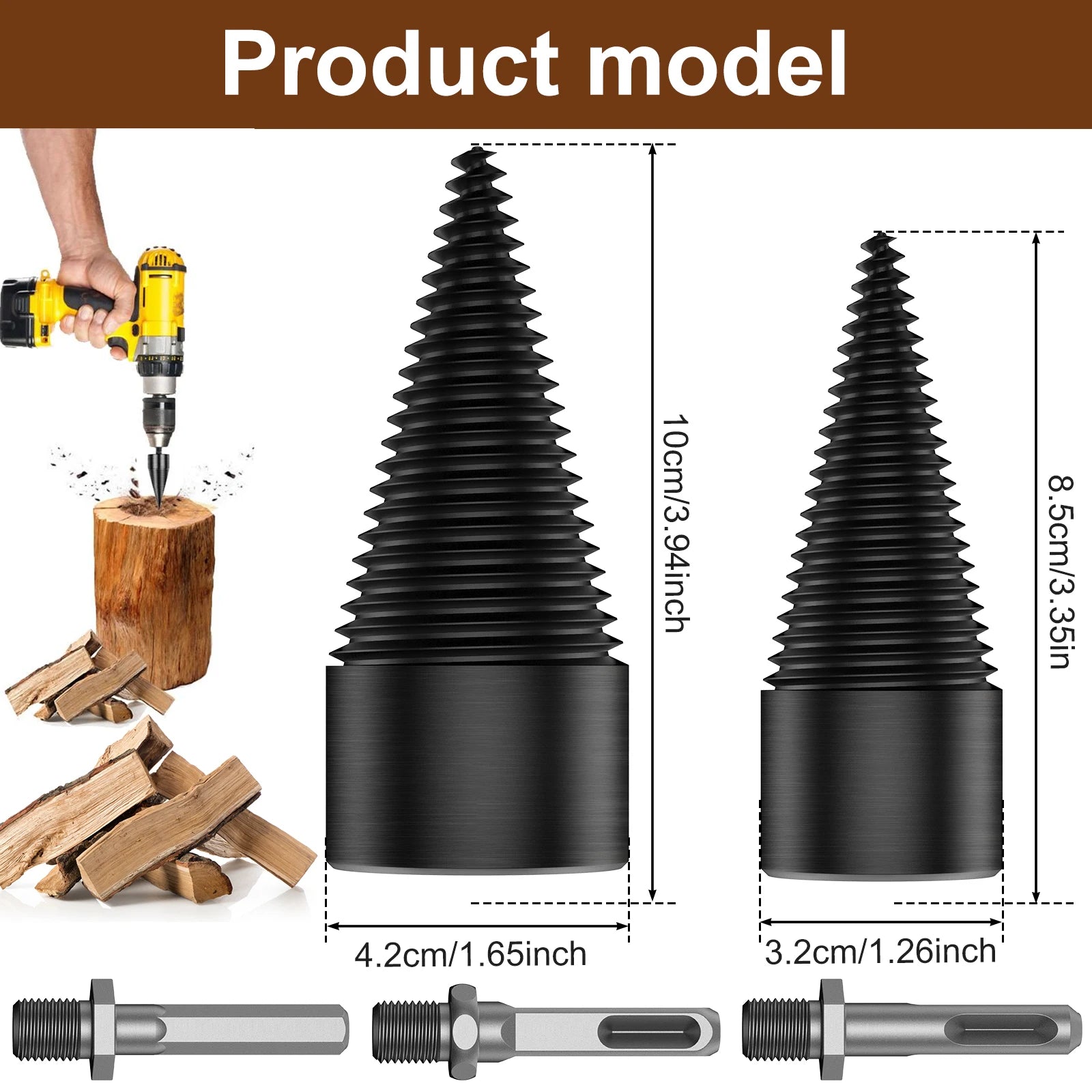 Log Splitter Screw Cones Drill Bit 