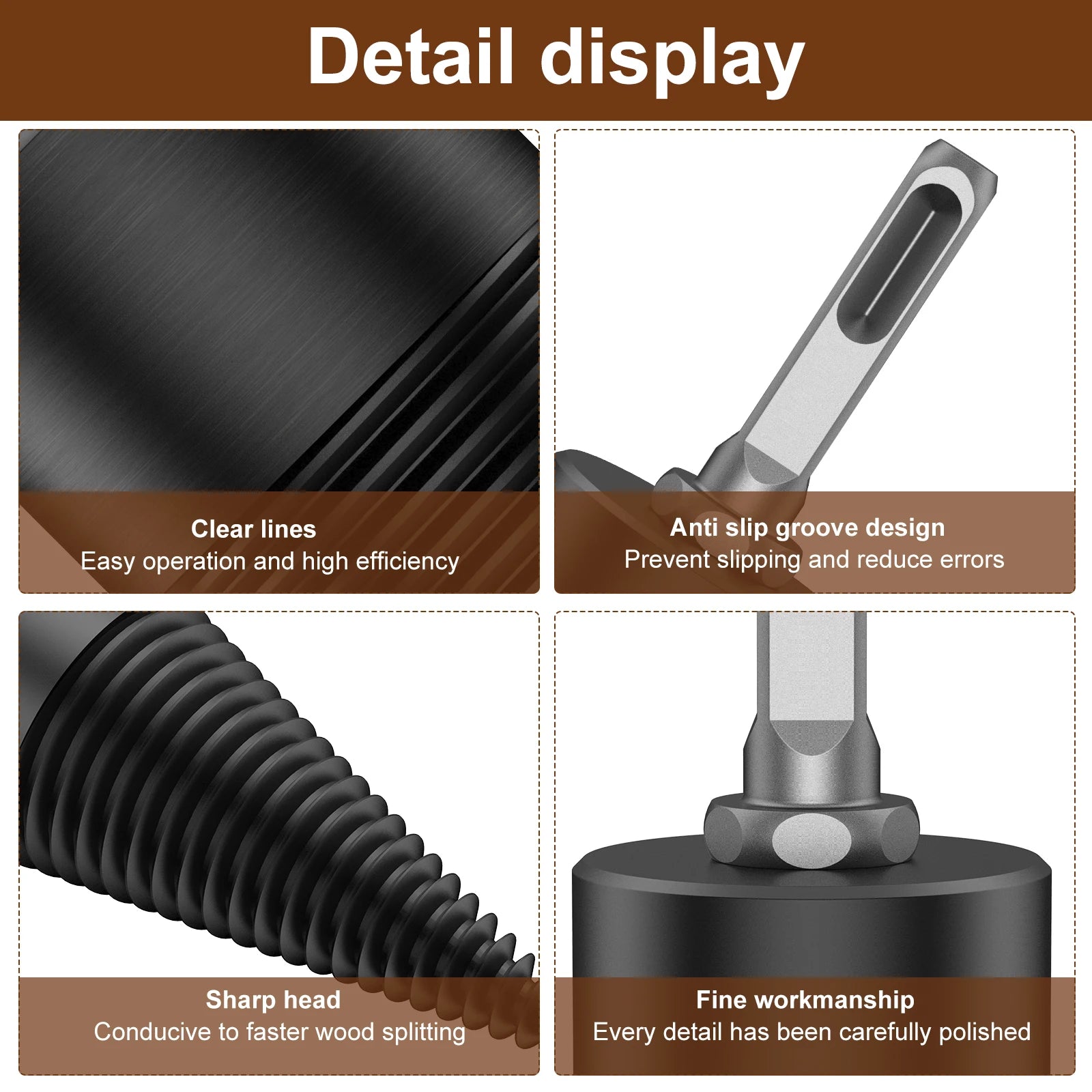 Log Splitter Screw Cones Drill Bit 