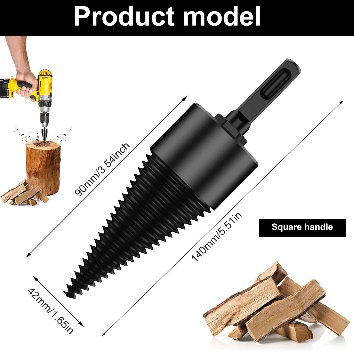 Log Splitter Screw Cones Drill Bit 