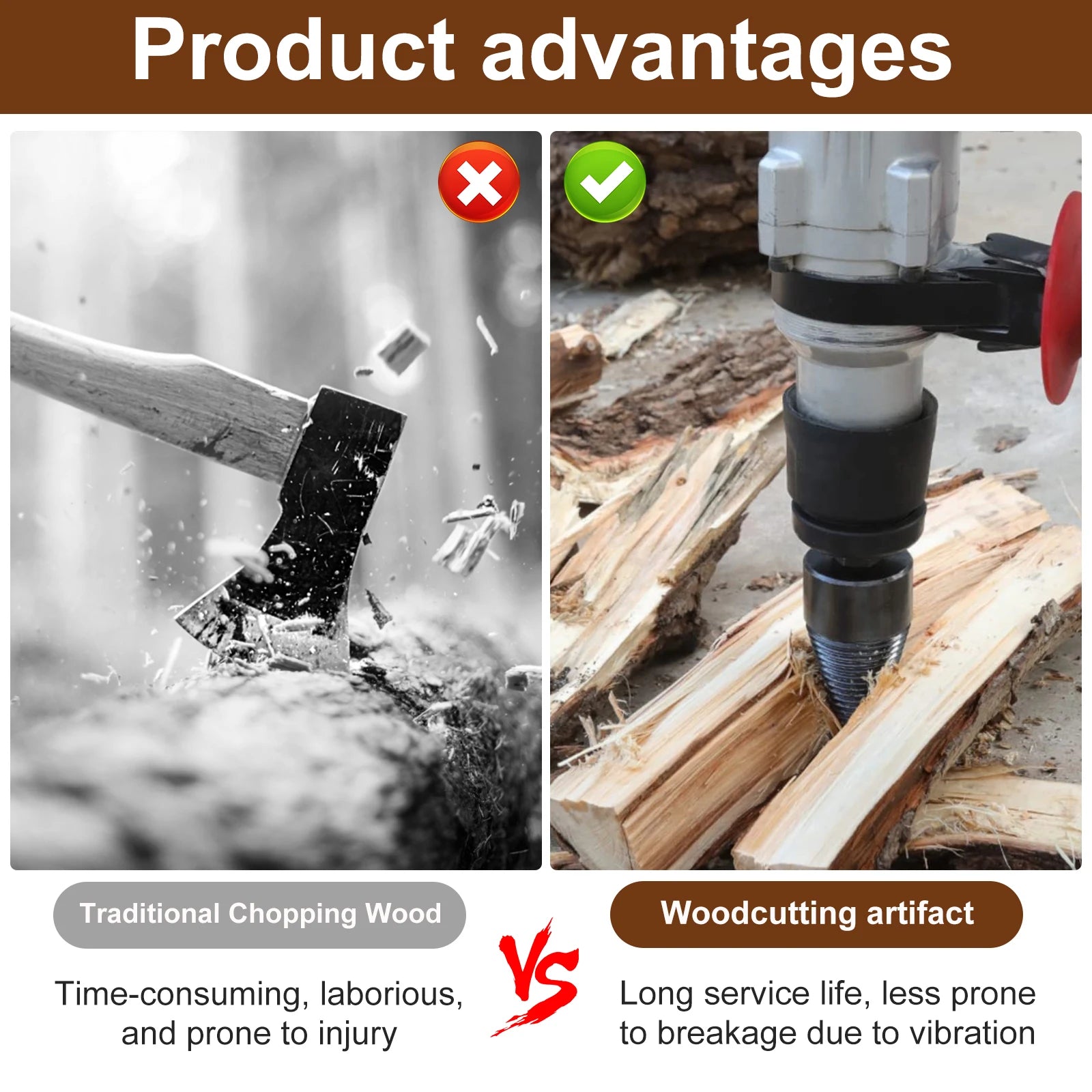 Log Splitter Screw Cones Drill Bit 
