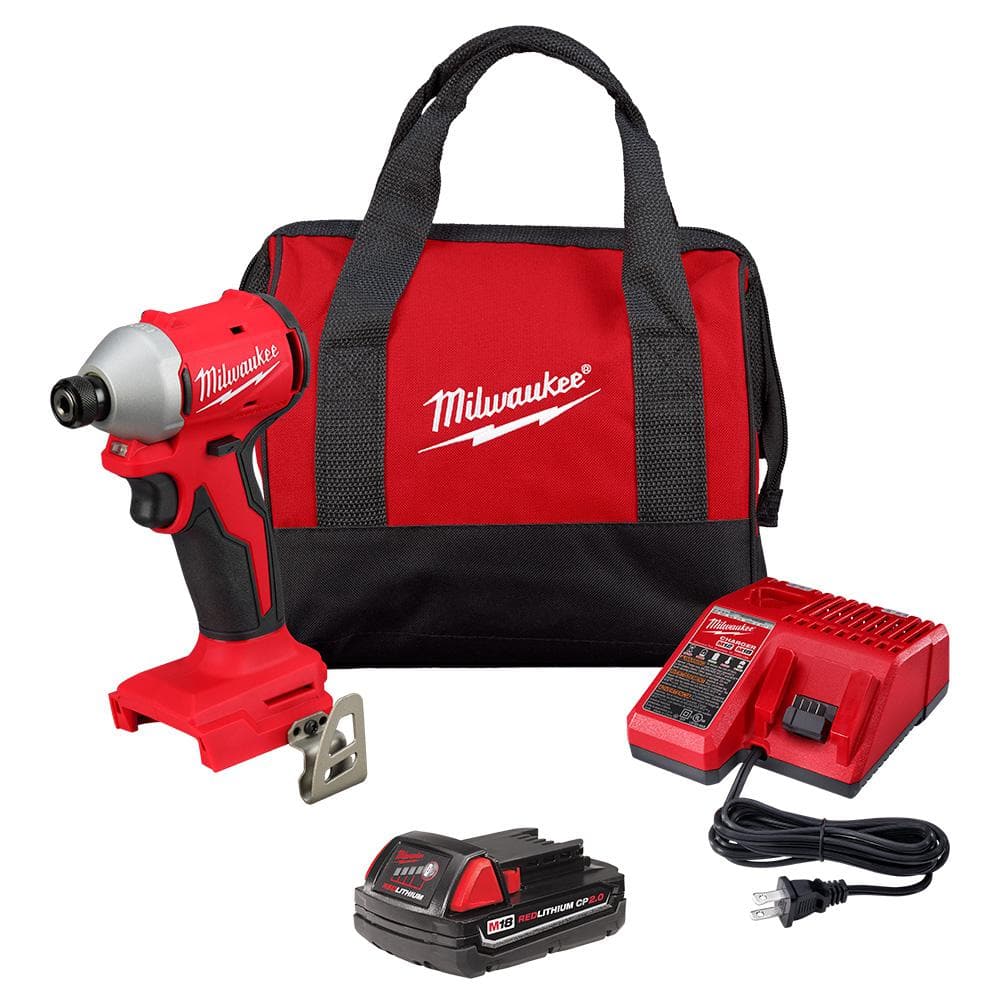Milwaukee M18 Brushless 1/4" Impact Driver Kit | 18V, Battery, Charger & Carry Bag